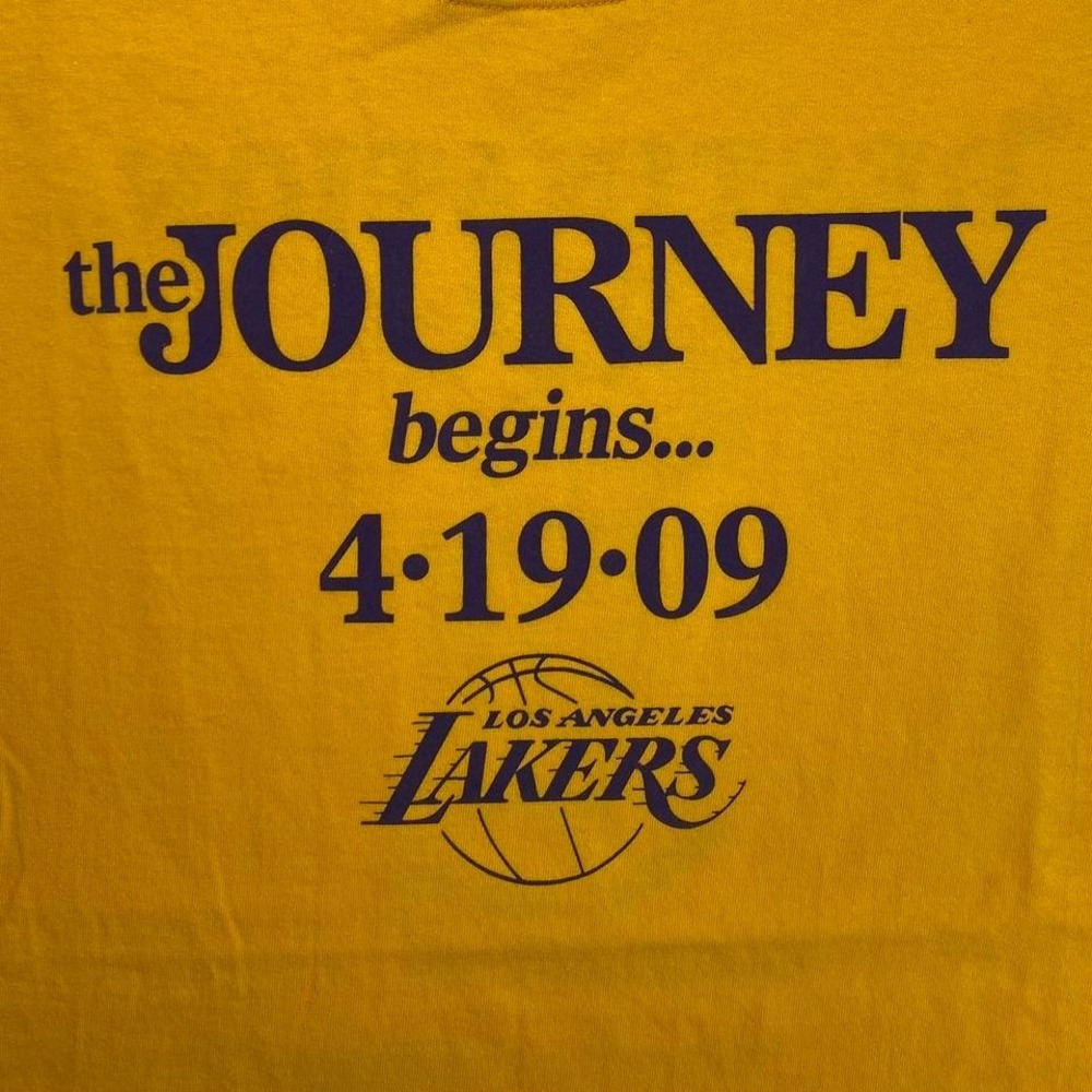 LA Los Angeles Lakers basketball promo shirt - Journey Begins Destination